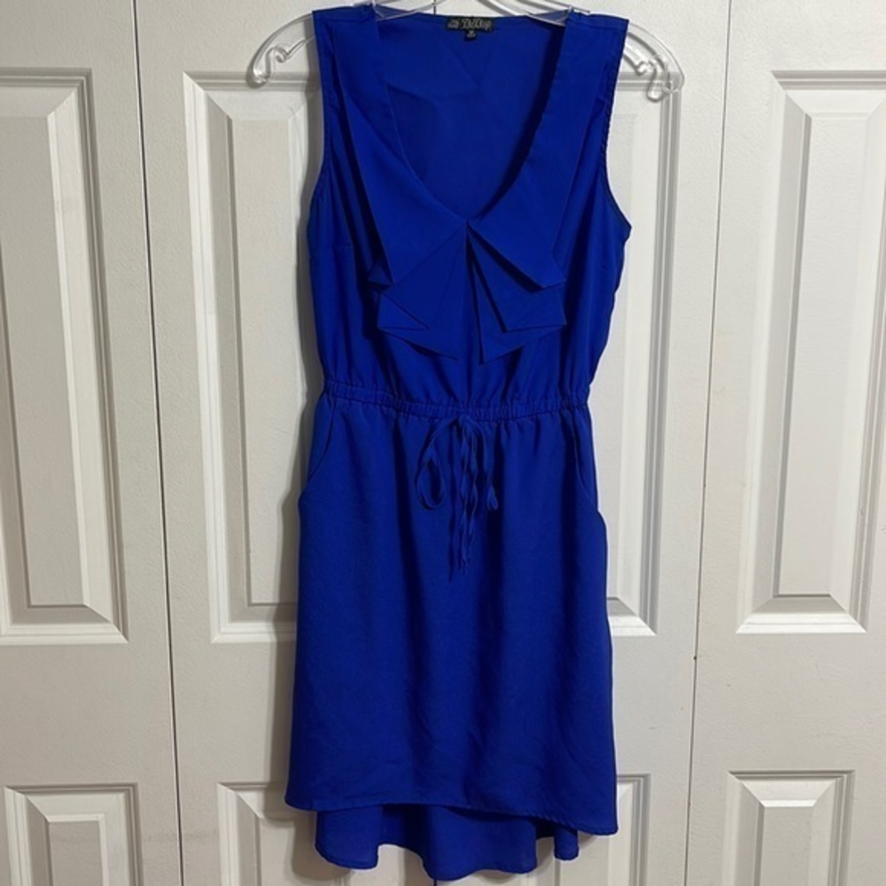 BeBop Royal Blue‎ Ruffle Front Elastic Waist Pockets Dress Women's Size M
